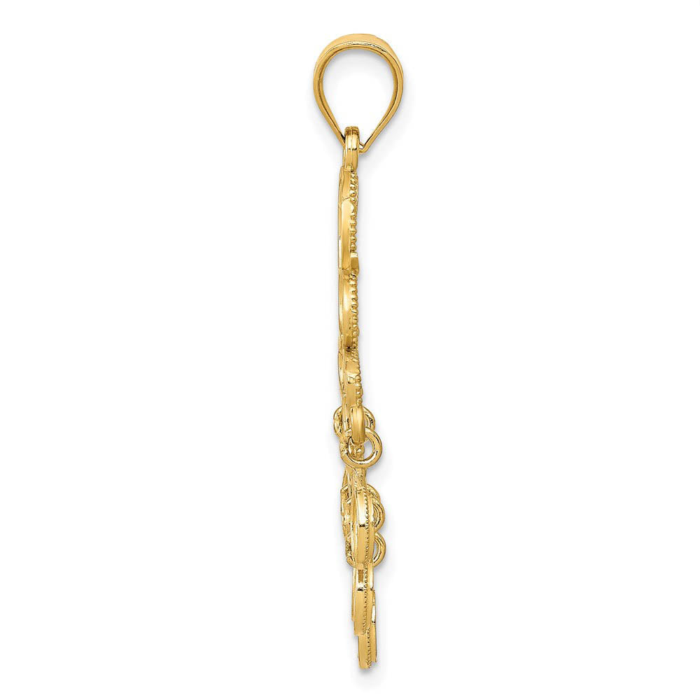 Alternate view of the 14k Yellow Gold Chandelier Pendant, 15mm (9/16 inch) by The Black Bow Jewelry Co.