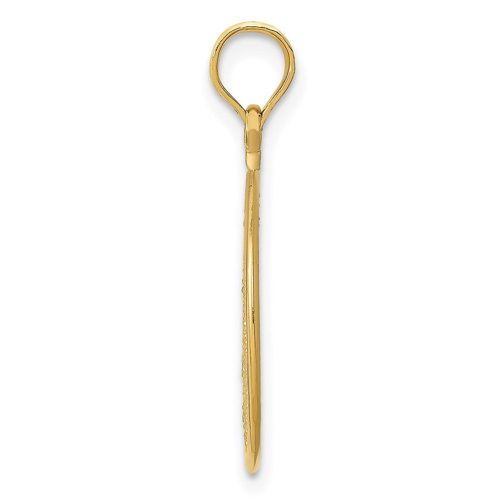 Alternate view of the 14k Yellow Gold Filigree Scroll Circle Pendant, 16mm (5/8 inch) by The Black Bow Jewelry Co.