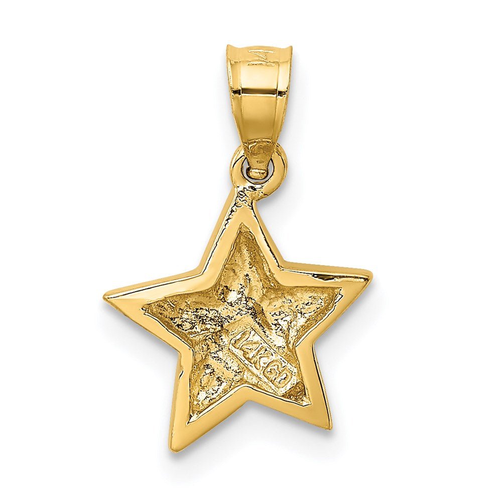 Alternate view of the 14k Yellow Gold Small Polished Nautical Star Pendant, 12mm (7/16 inch) by The Black Bow Jewelry Co.
