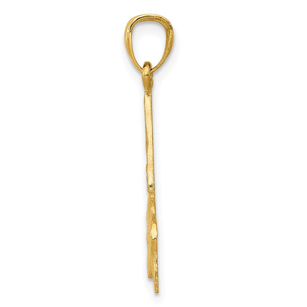 Alternate view of the 14k Yellow Gold Diamond Cut Hummingbird Pendant, 13mm (1/2 inch) by The Black Bow Jewelry Co.