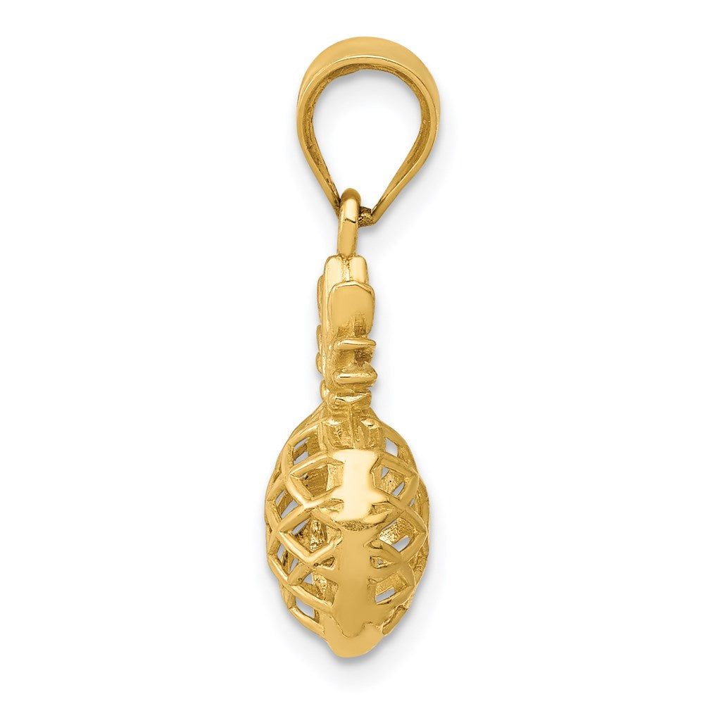 Alternate view of the 14k Yellow Gold 3D Pineapple Pendant, 9mm (3/8 inch) by The Black Bow Jewelry Co.