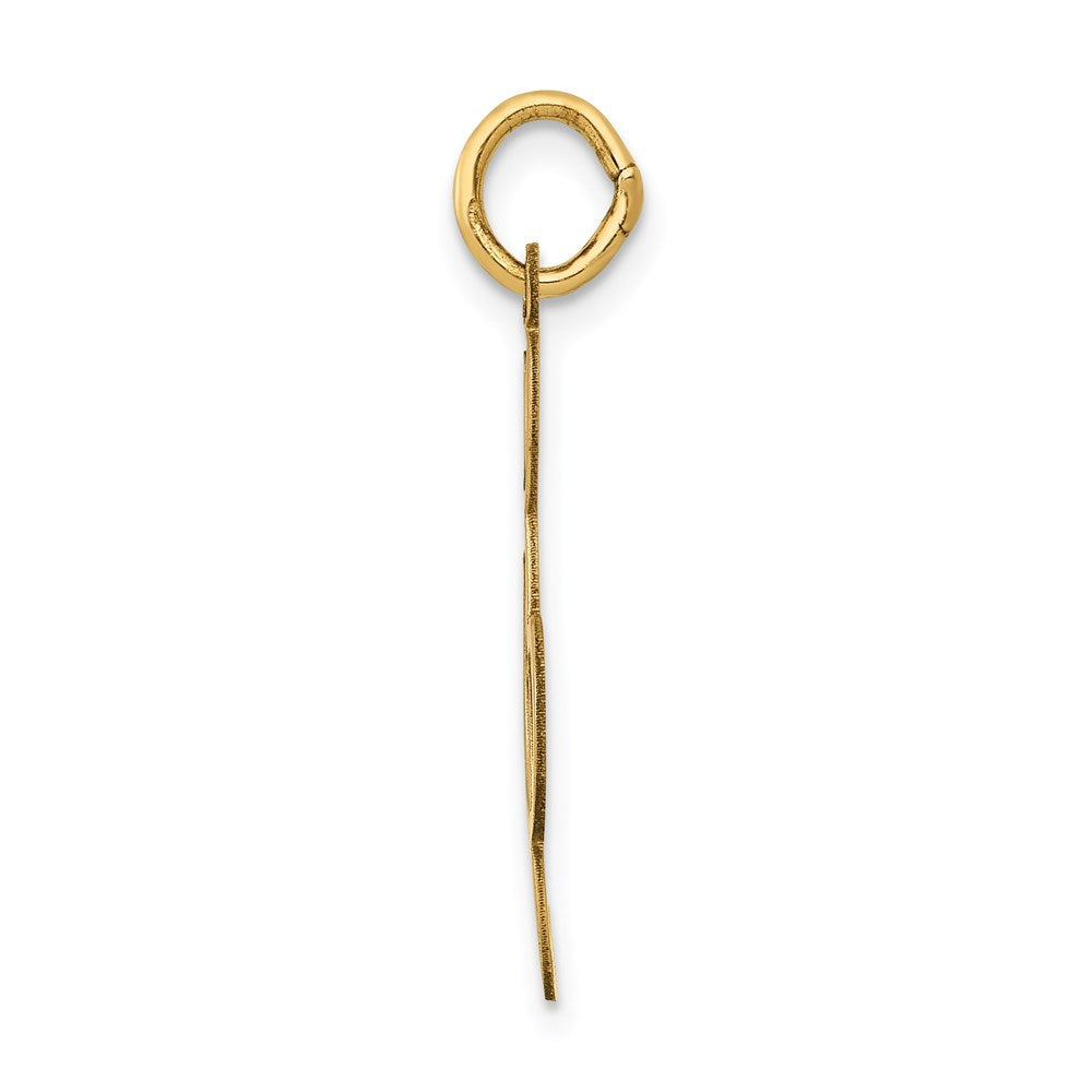 Alternate view of the 14k Yellow Gold Treble Clef Charm or Pendant, 8mm (5/16 inch) by The Black Bow Jewelry Co.