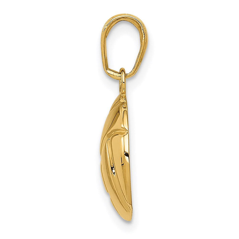 Alternate view of the 14k Yellow Gold Polished Volleyball Pendant, 13mm (1/2 inch) by The Black Bow Jewelry Co.