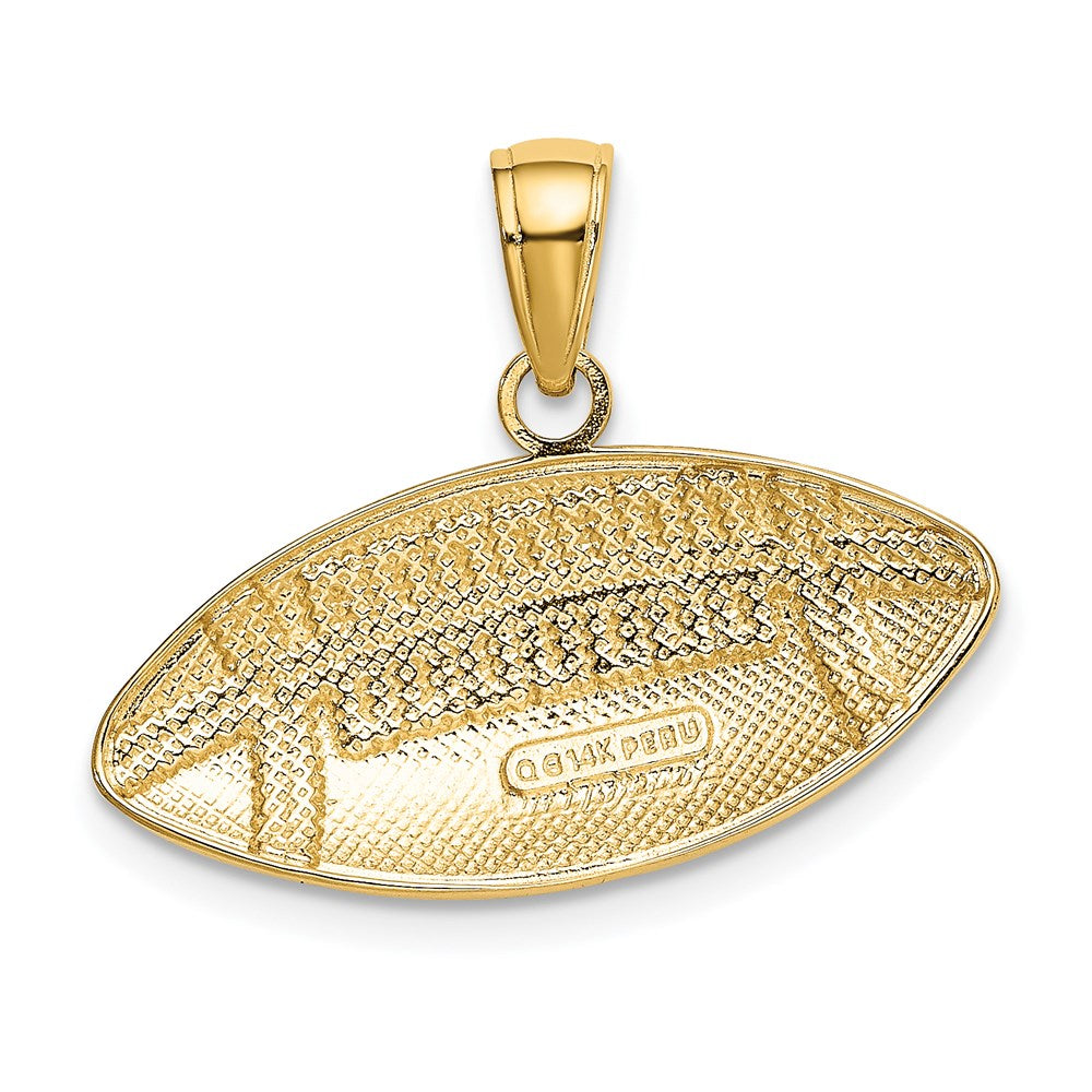 Alternate view of the 14k Yellow Gold Medium Football Charm or Pendant, 24mm (15/16 inch) by The Black Bow Jewelry Co.