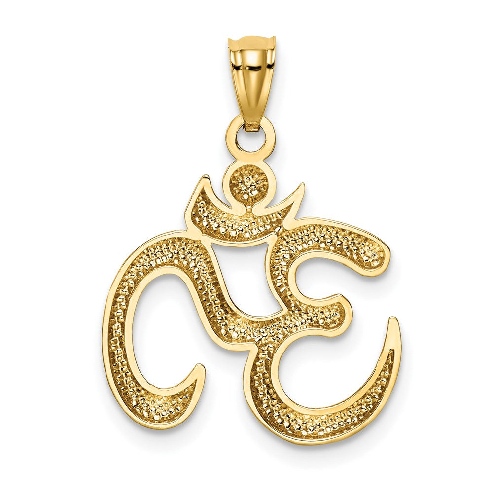 Alternate view of the 14k Yellow Gold 2D Om Symbol Pendant, 17mm (5/8 inch) by The Black Bow Jewelry Co.