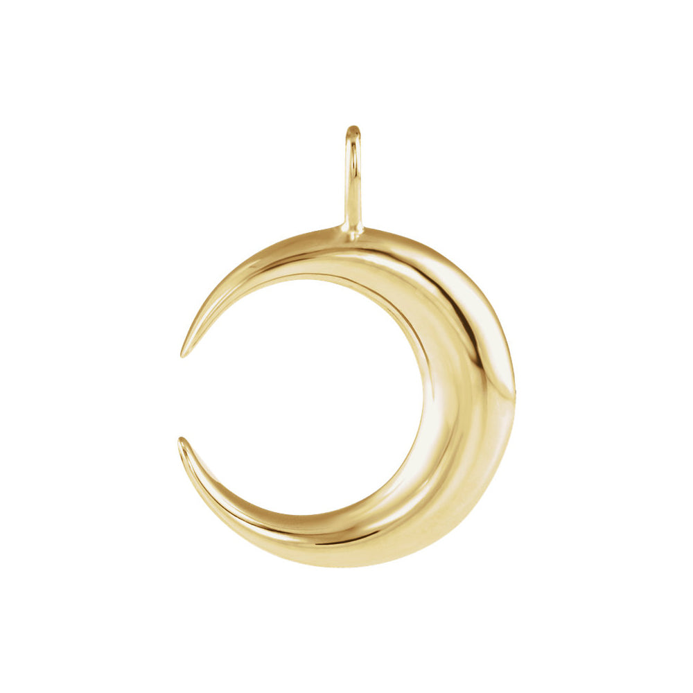 14k White or Yellow Gold Crescent Moon Pendant, 15 x 20mm, Item P26809 by The Black Bow Jewelry Co.
