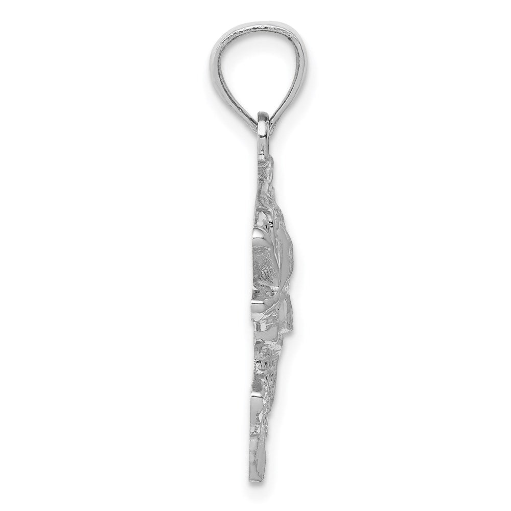 Alternate view of the 14k White Gold Bass Pendant, 17mm (5/8 inch) by The Black Bow Jewelry Co.