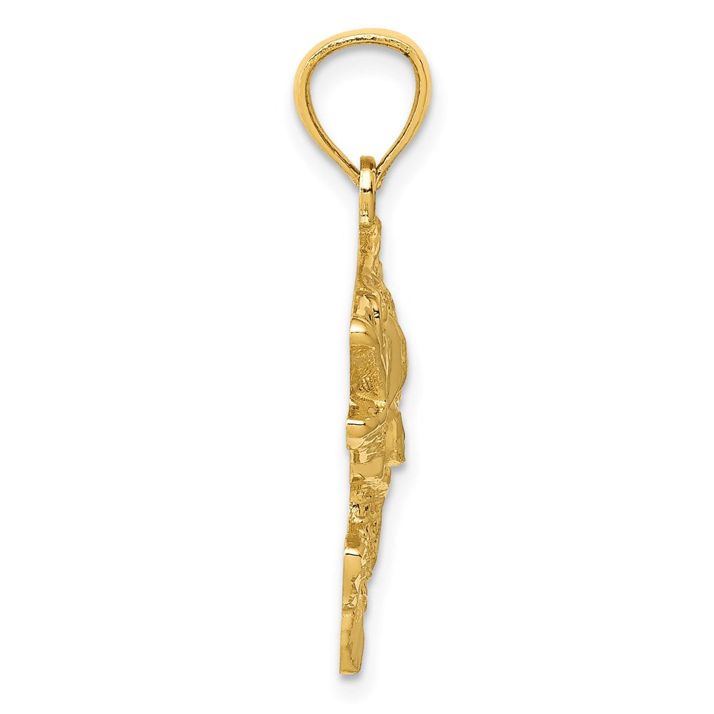 Alternate view of the 14k Yellow Gold Bass Pendant, 17mm (5/8 inch) by The Black Bow Jewelry Co.