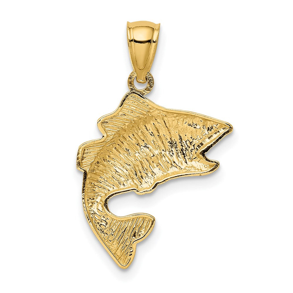 Alternate view of the 14k Yellow Gold Bass Pendant, 17mm (5/8 inch) by The Black Bow Jewelry Co.