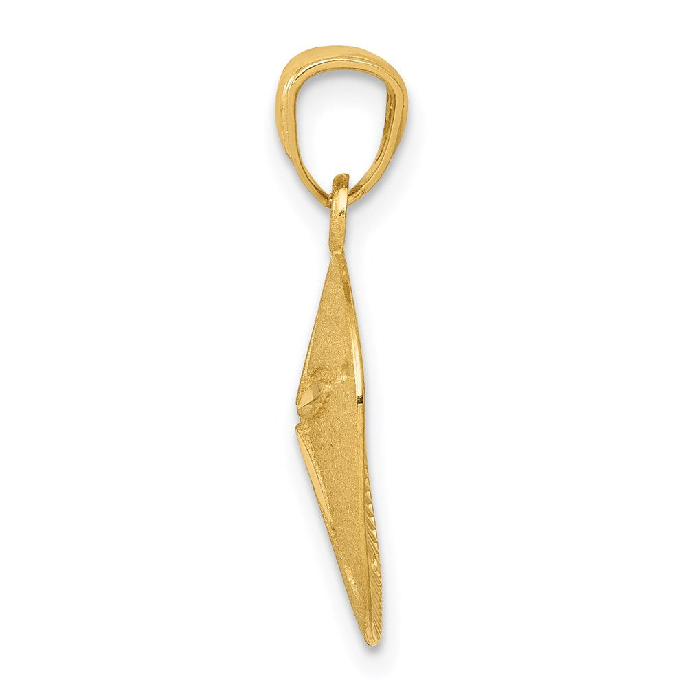 Alternate view of the 14k Yellow Gold Satin & Diamond-Cut Sand Dollar Pendant, 13mm by The Black Bow Jewelry Co.