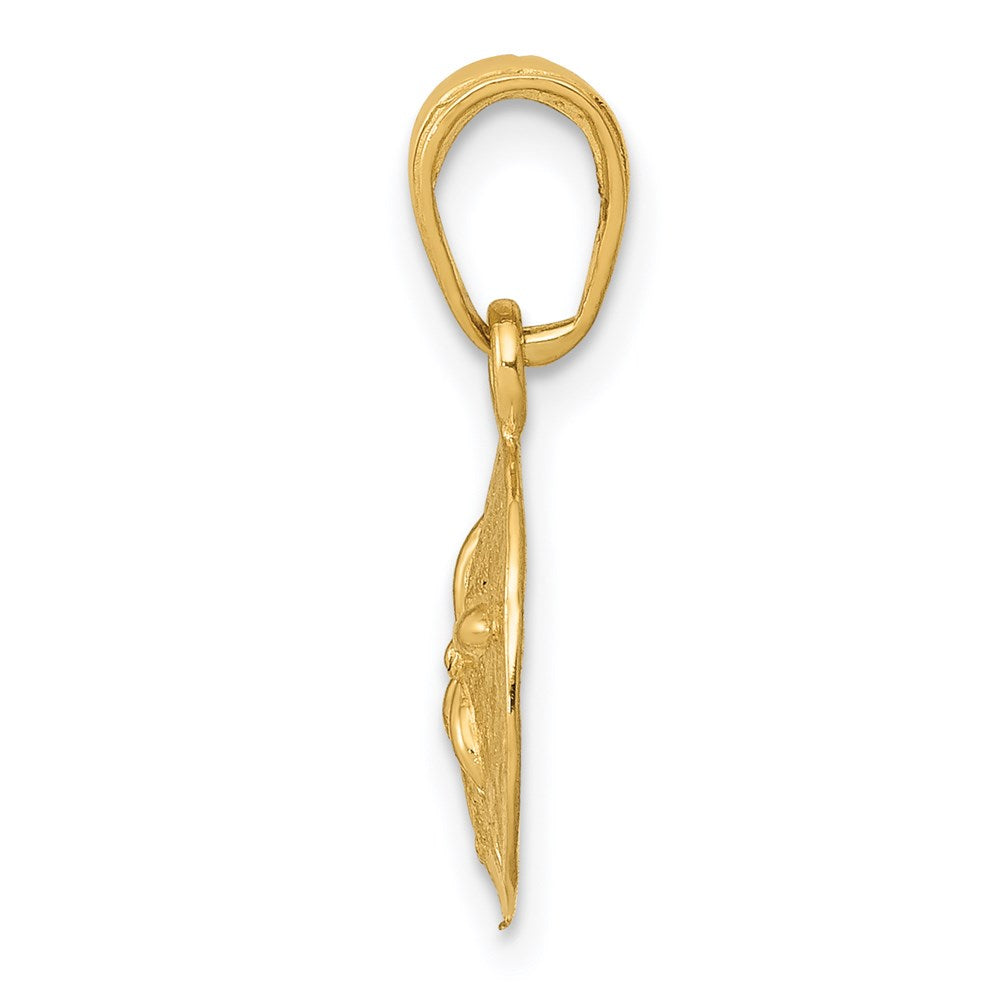 Alternate view of the 14k Yellow Gold Polished Sand Dollar Pendant, 13mm (1/2 Inch) by The Black Bow Jewelry Co.