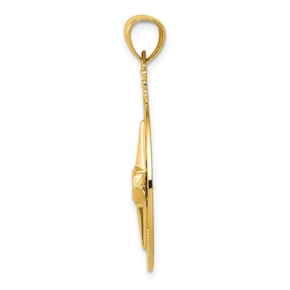 Alternate view of the 14k Yellow Gold Compass Pendant, 22mm (7/8 Inch) by The Black Bow Jewelry Co.