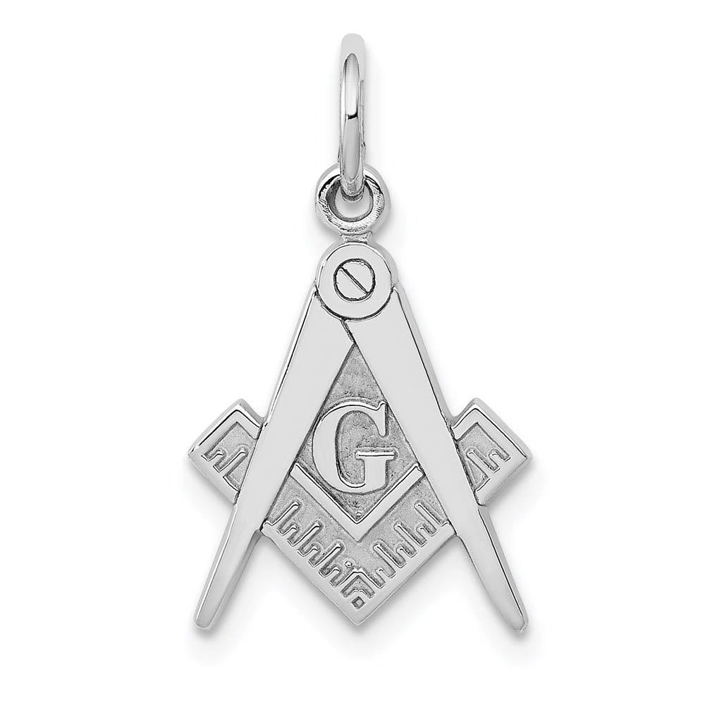 14k Yellow or White Gold Masonic Symbol Charm or Pendant, 12mm, Item P26828 by The Black Bow Jewelry Co.