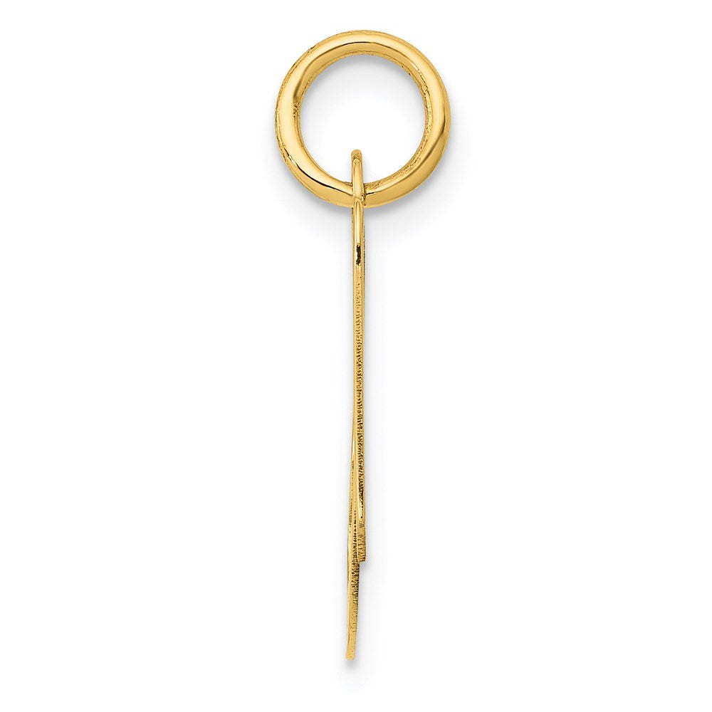 Alternate view of the 14k Yellow Gold, Ella Collection, Small Fancy Script Initial A Pendant by The Black Bow Jewelry Co.