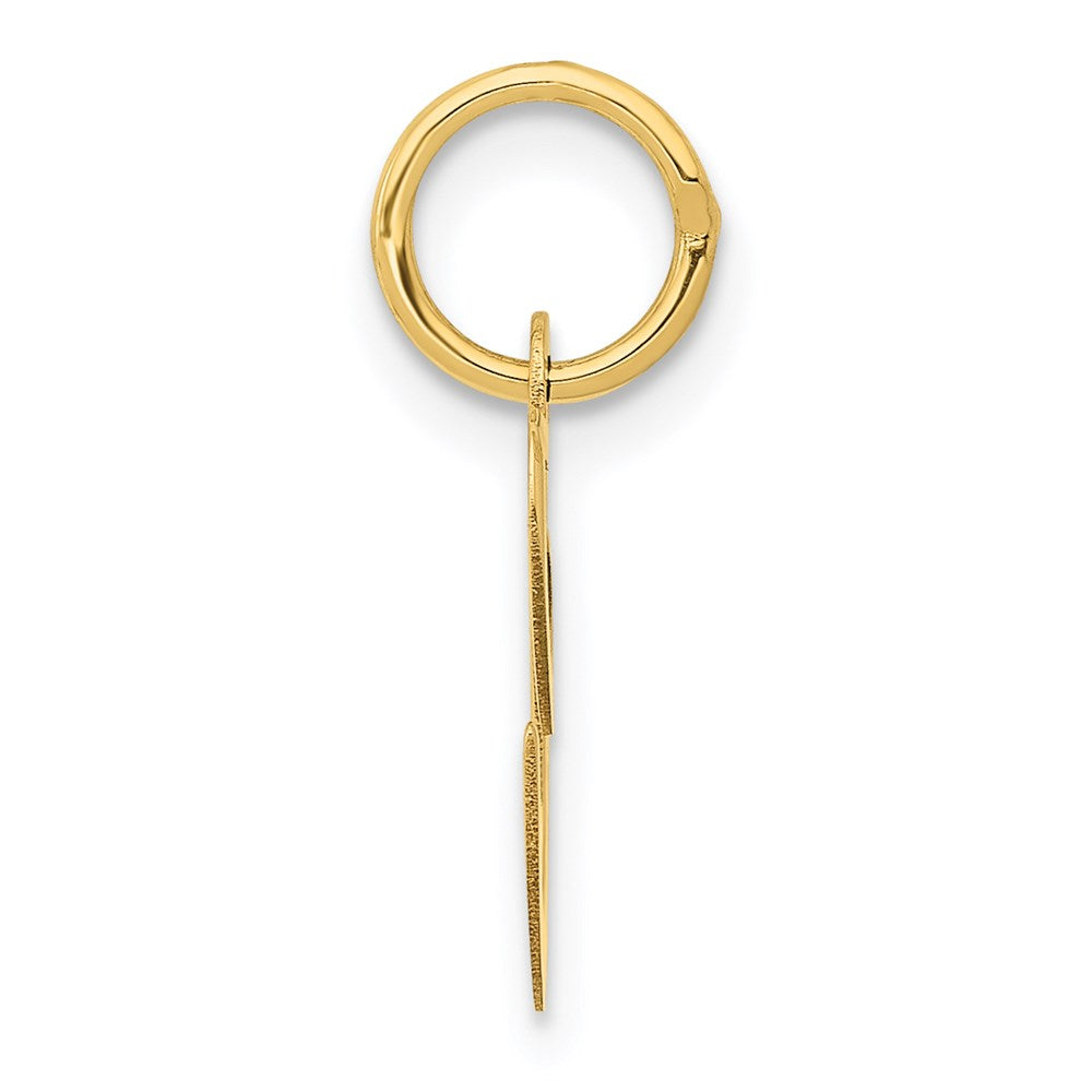 Alternate view of the 14k Yellow Gold, Ella Collection, Small Fancy Script Initial C Pendant by The Black Bow Jewelry Co.