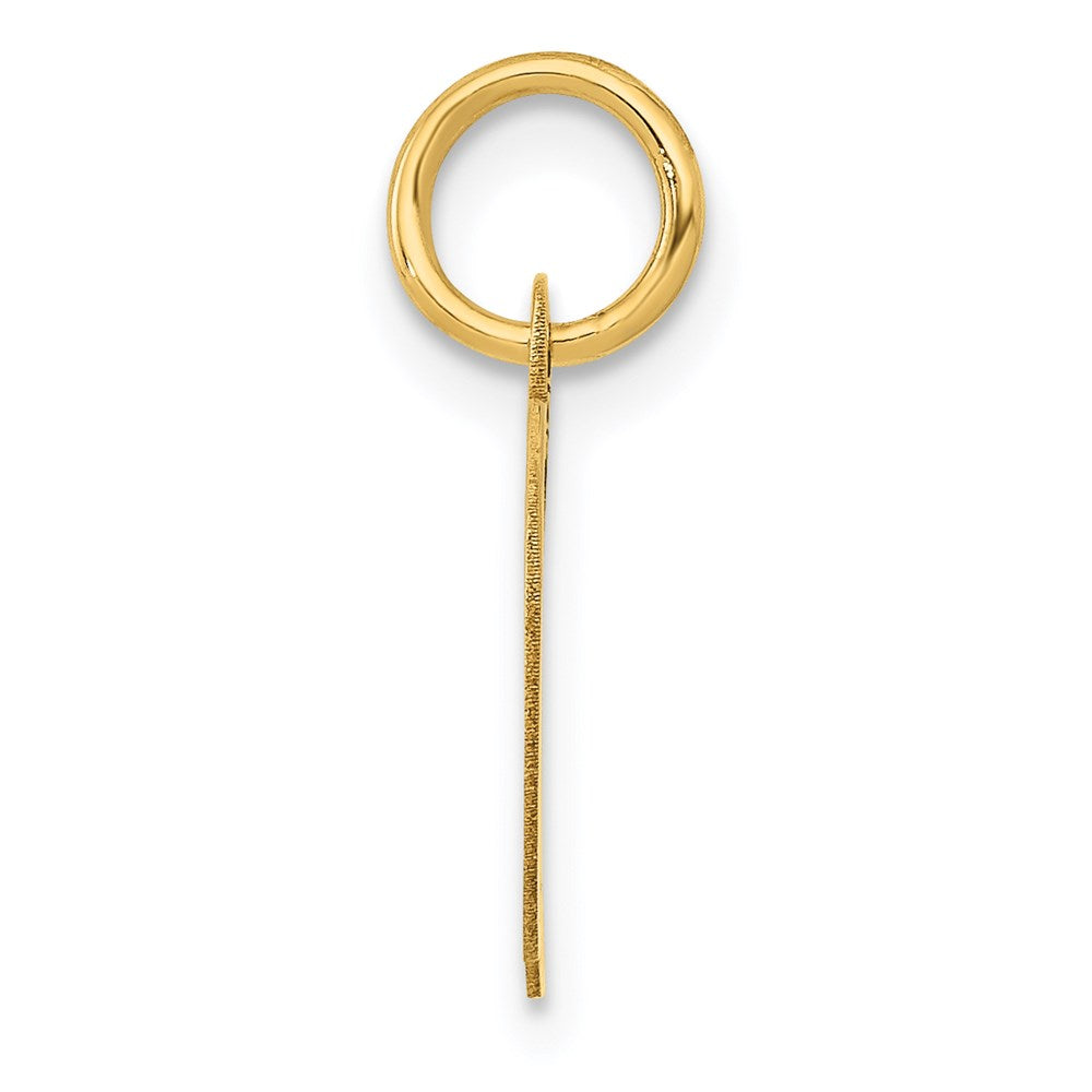 Alternate view of the 14k Yellow Gold, Ella Collection, Small Fancy Script Initial D Pendant by The Black Bow Jewelry Co.