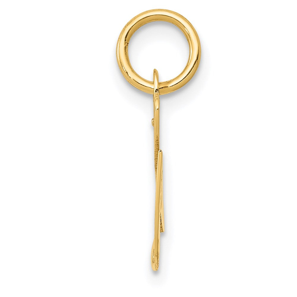 Alternate view of the 14k Yellow Gold, Ella Collection, Small Fancy Script Initial G Pendant by The Black Bow Jewelry Co.