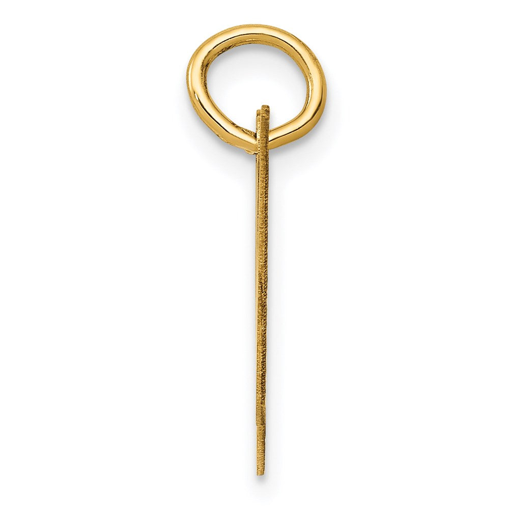 Alternate view of the 14k Yellow Gold, Ella Collection, Small Fancy Script Initial H Pendant by The Black Bow Jewelry Co.