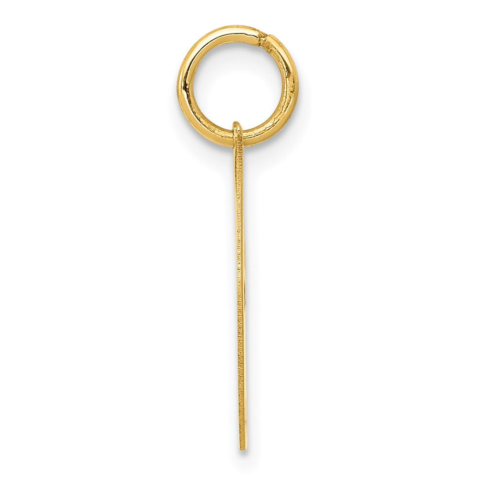 Alternate view of the 14k Yellow Gold, Ella Collection, Small Fancy Script Initial J Pendant by The Black Bow Jewelry Co.