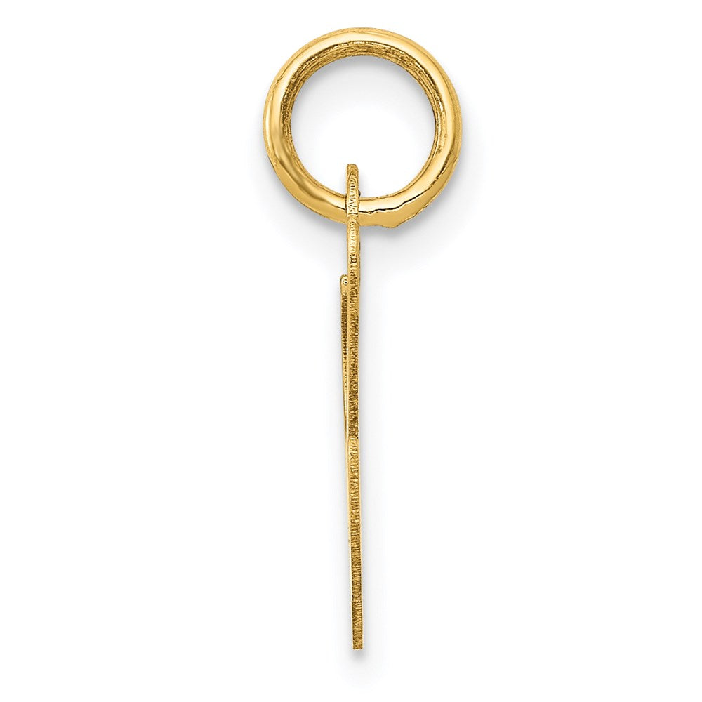 Alternate view of the 14k Yellow Gold, Ella Collection, Small Fancy Script Initial L Pendant by The Black Bow Jewelry Co.