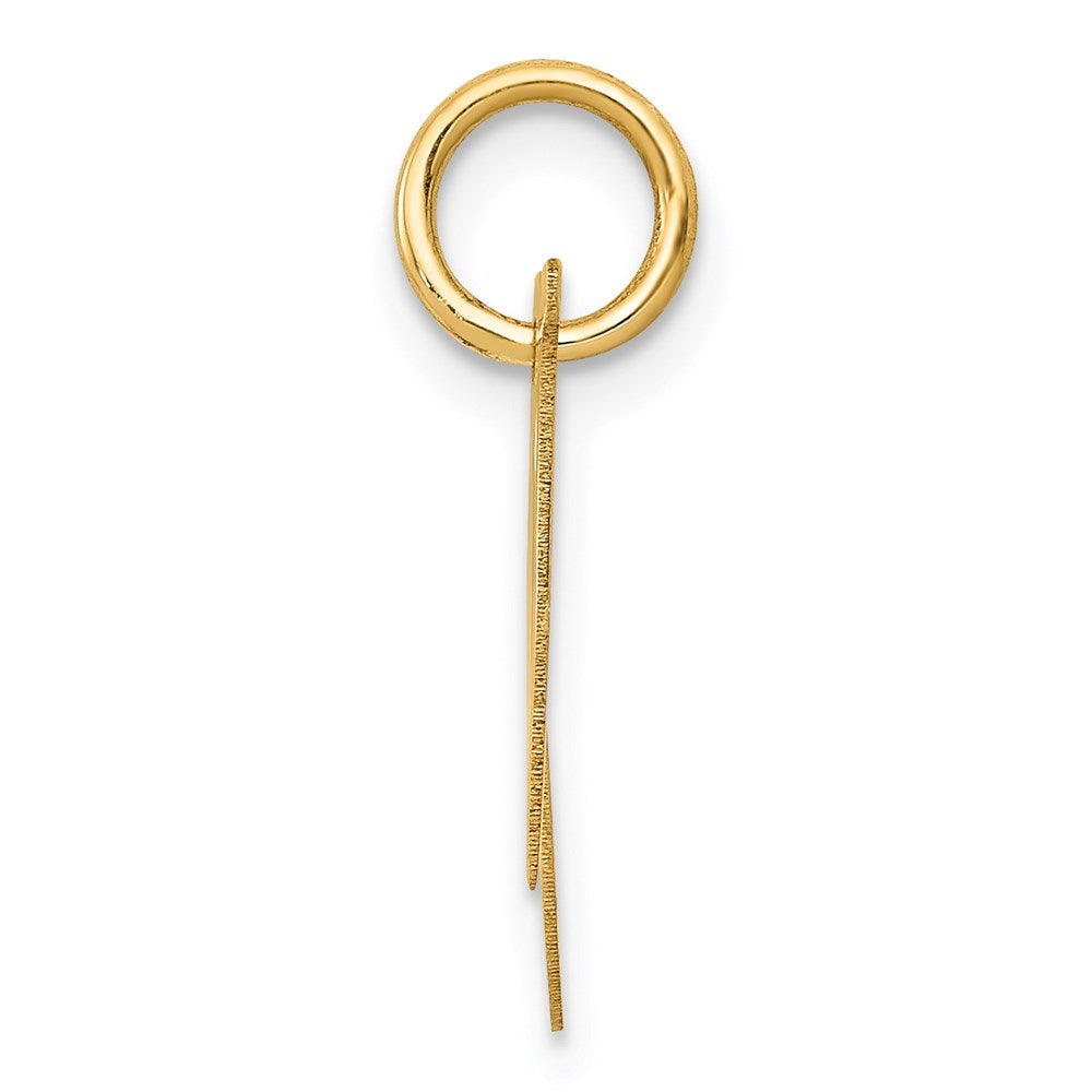 Alternate view of the 14k Yellow Gold, Ella Collection, Small Fancy Script Initial N Pendant by The Black Bow Jewelry Co.