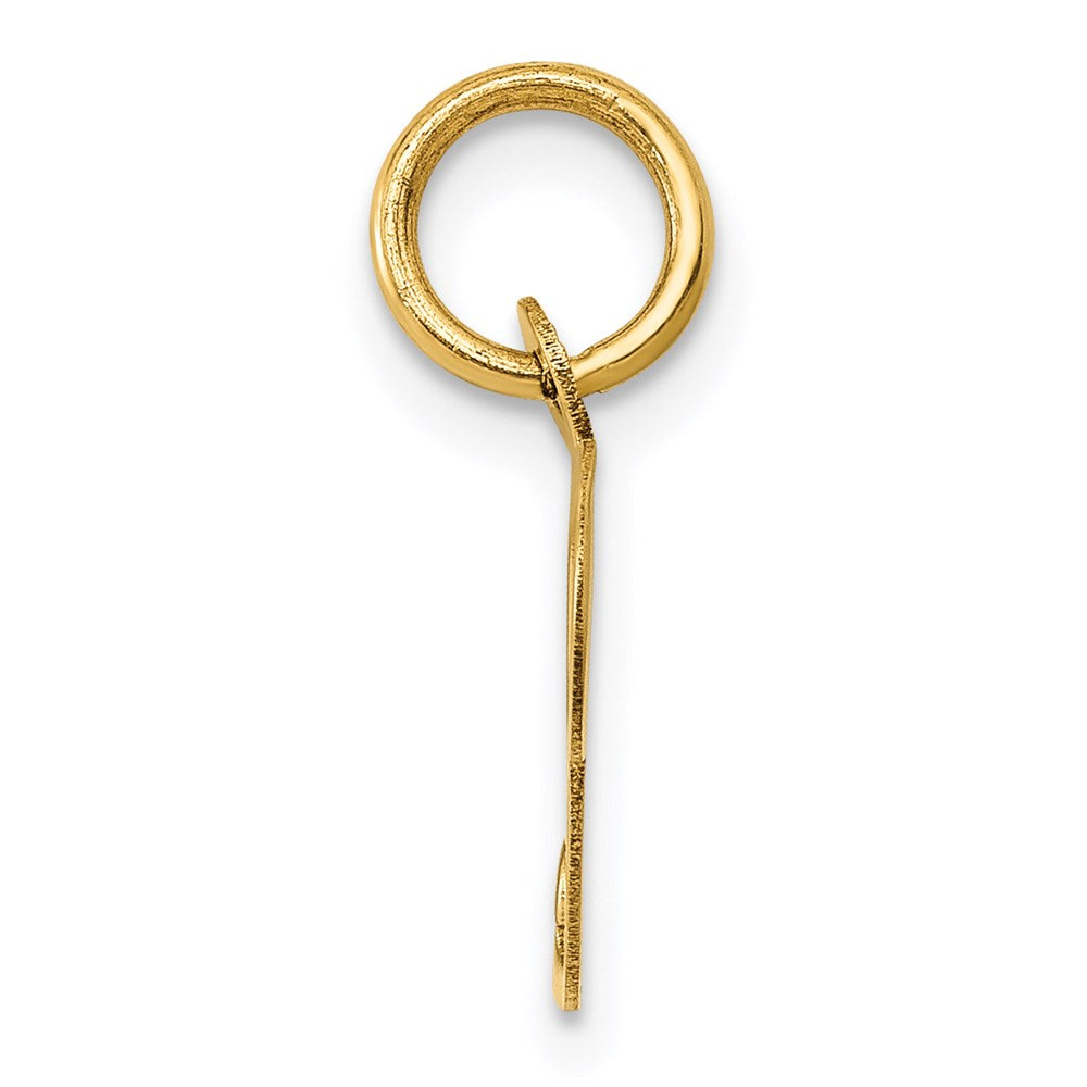 Alternate view of the 14k Yellow Gold, Ella Collection, Small Fancy Script Initial P Pendant by The Black Bow Jewelry Co.