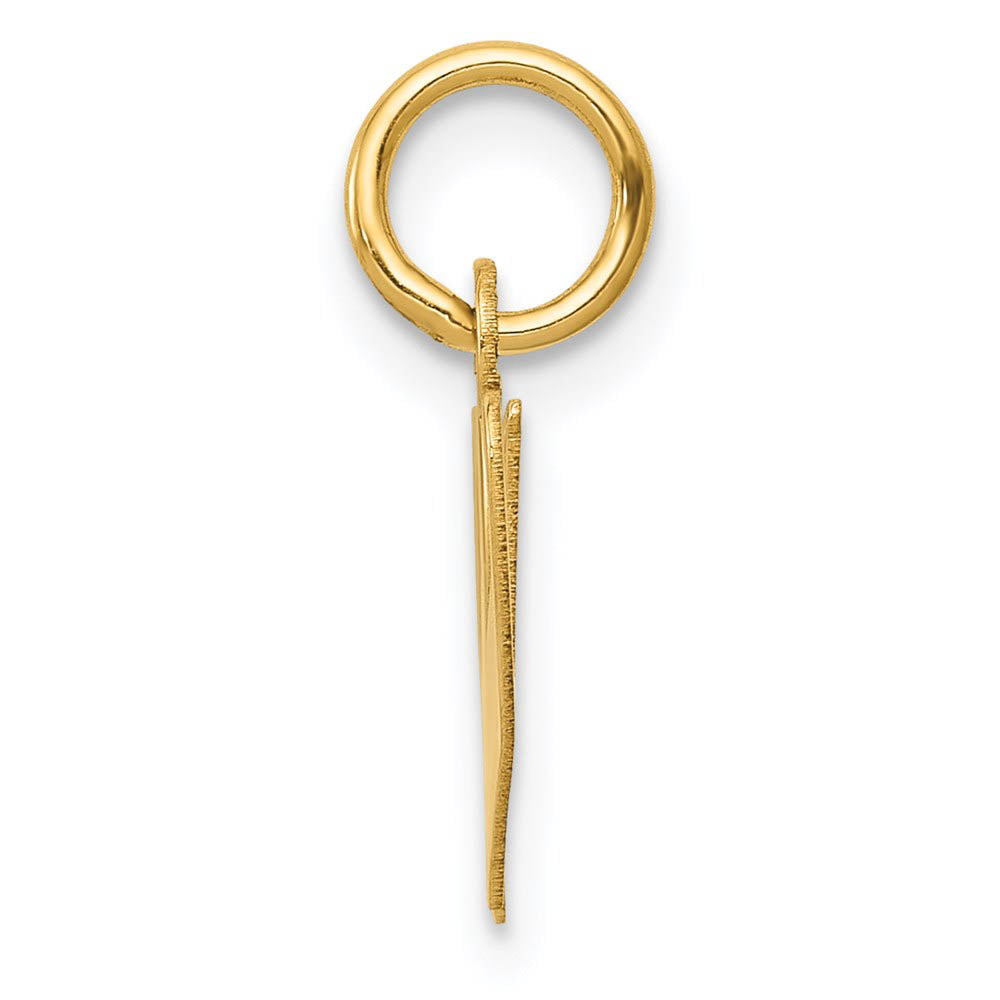 Alternate view of the 14k Yellow Gold, Ella Collection, Small Fancy Script Initial W Pendant by The Black Bow Jewelry Co.