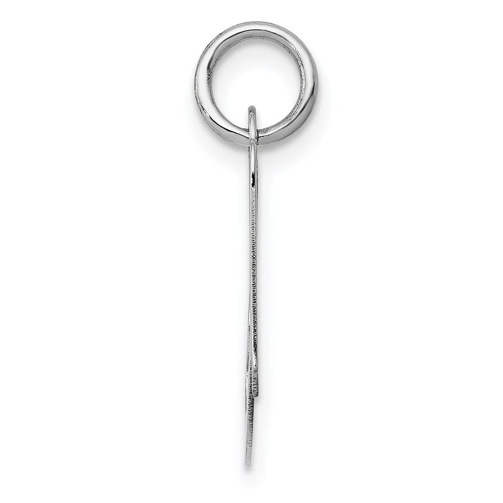 Alternate view of the 14k White Gold, Ella Collection, Small Fancy Script Initial A Pendant by The Black Bow Jewelry Co.