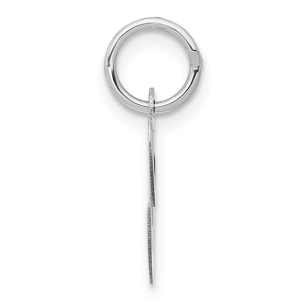 Alternate view of the 14k White Gold, Ella Collection, Small Fancy Script Initial C Pendant by The Black Bow Jewelry Co.