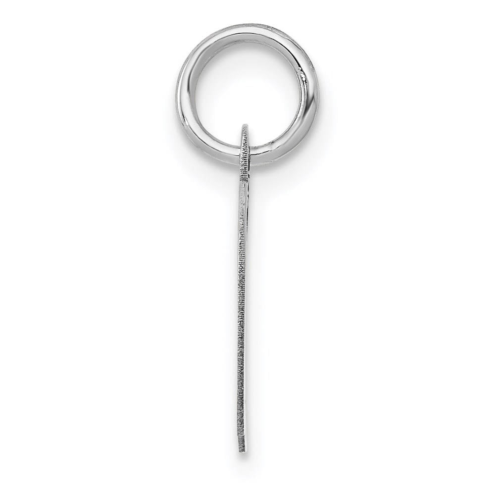 Alternate view of the 14k White Gold, Ella Collection, Small Fancy Script Initial D Pendant by The Black Bow Jewelry Co.