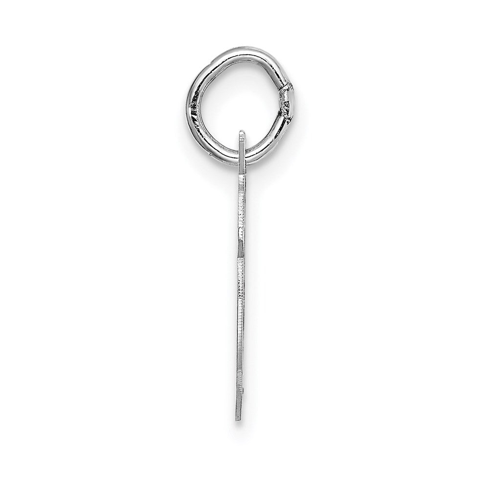 Alternate view of the 14k White Gold, Ella Collection, Small Fancy Script Initial F Pendant by The Black Bow Jewelry Co.