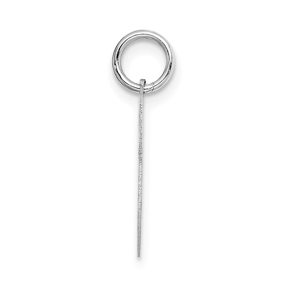 Alternate view of the 14k White Gold, Ella Collection, Small Fancy Script Initial J Pendant by The Black Bow Jewelry Co.