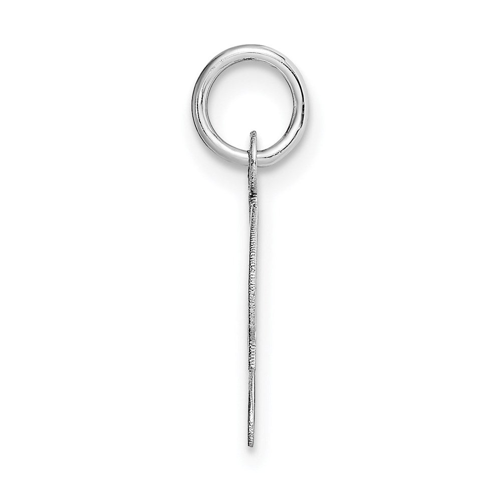 Alternate view of the 14k White Gold, Ella Collection, Small Fancy Script Initial L Pendant by The Black Bow Jewelry Co.