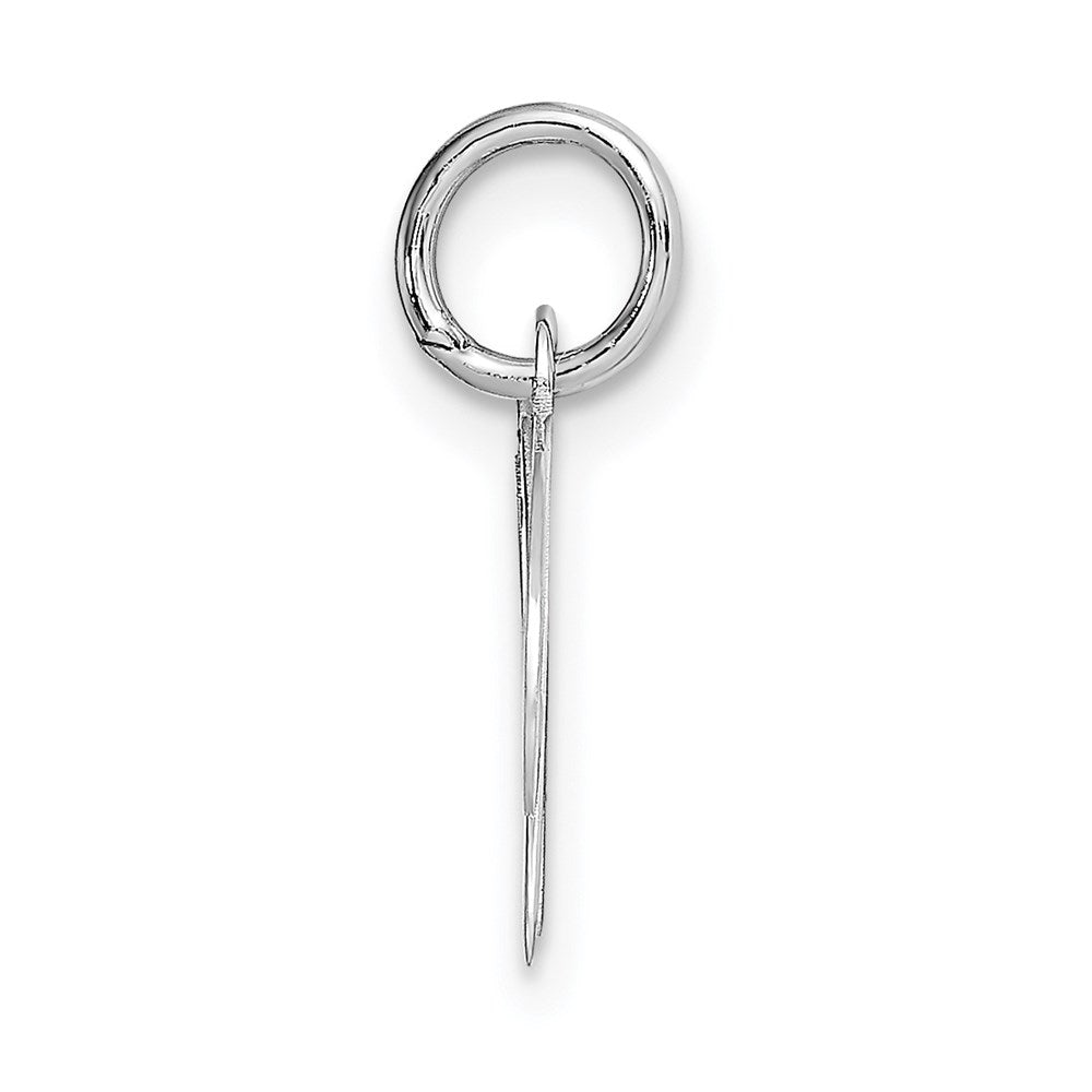 Alternate view of the 14k White Gold, Ella Collection, Small Fancy Script Initial W Pendant by The Black Bow Jewelry Co.