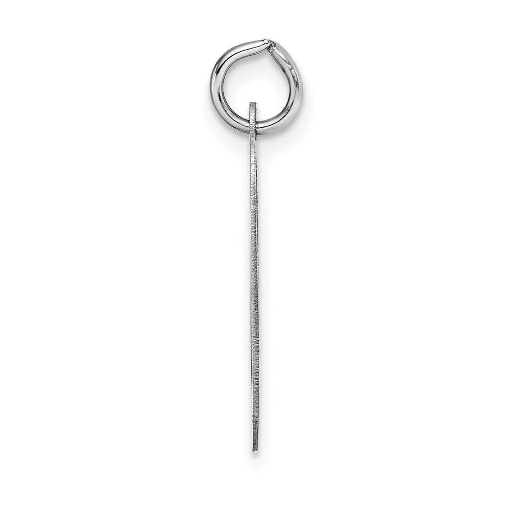 Alternate view of the 14k White Gold, Ella Collection, LG Fancy Script Initial O Pendant by The Black Bow Jewelry Co.