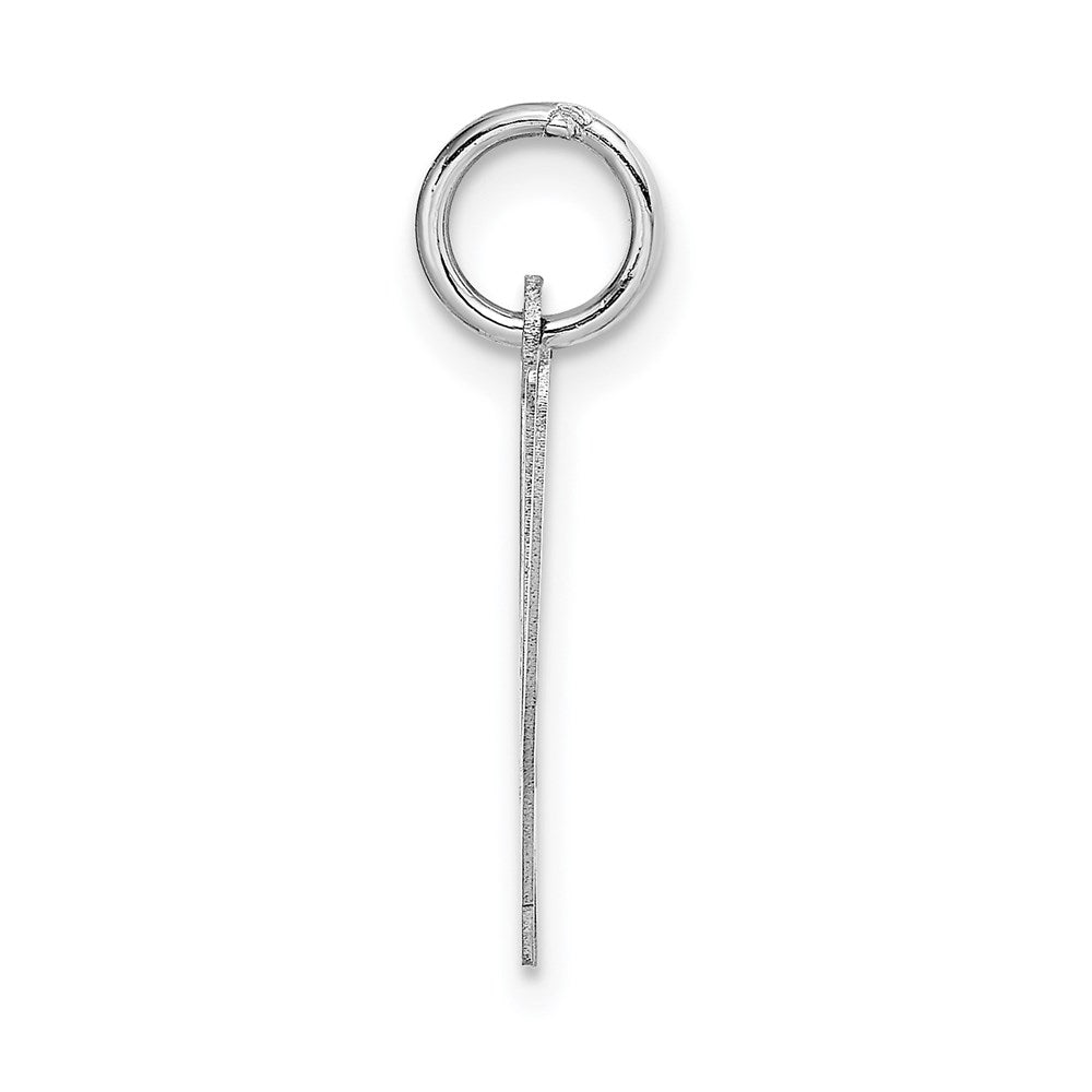 Alternate view of the 14k White Gold, Ella Collection, LG Fancy Script Initial W Pendant by The Black Bow Jewelry Co.