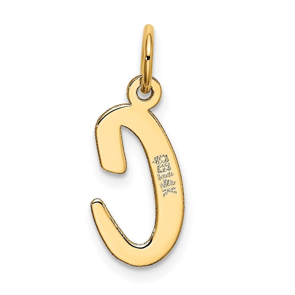 Alternate view of the 14k Yellow Gold, Madison Collection, Medium Script Initial C Pendant by The Black Bow Jewelry Co.
