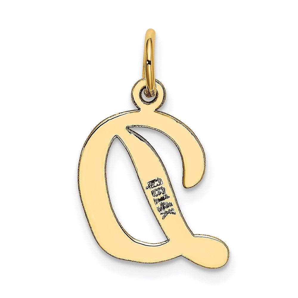 Alternate view of the 14k Yellow Gold, Madison Collection, Medium Script Initial D Pendant by The Black Bow Jewelry Co.