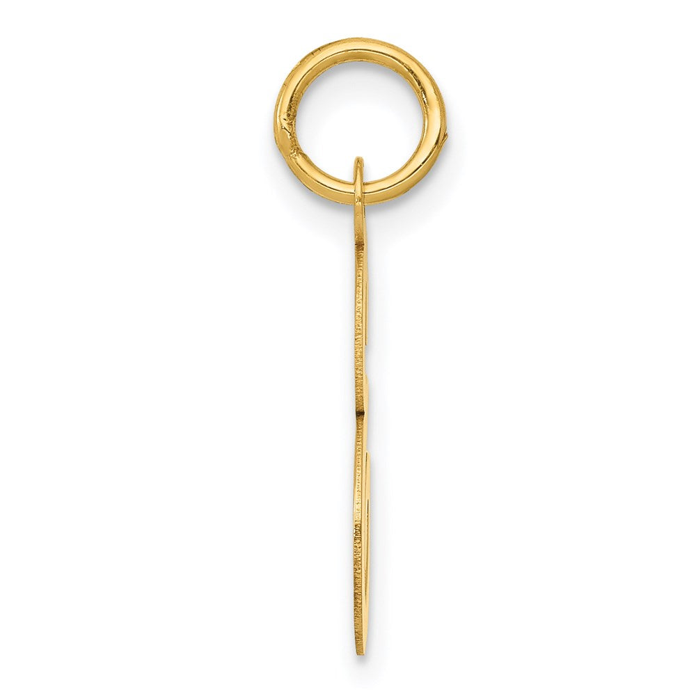 Alternate view of the 14k Yellow Gold, Madison Collection, Medium Script Initial E Pendant by The Black Bow Jewelry Co.