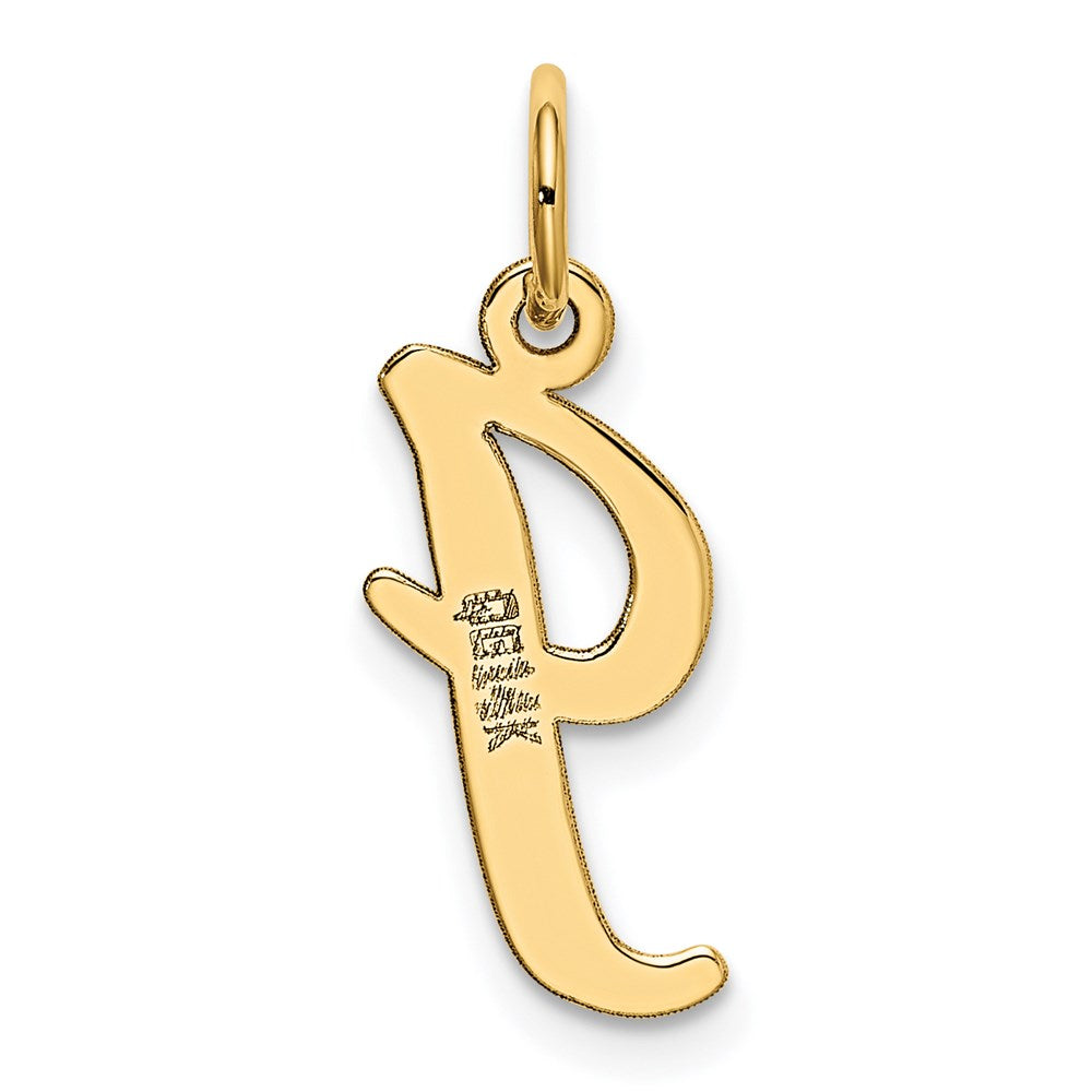 Alternate view of the 14k Yellow Gold, Madison Collection, Medium Script Initial I Pendant by The Black Bow Jewelry Co.