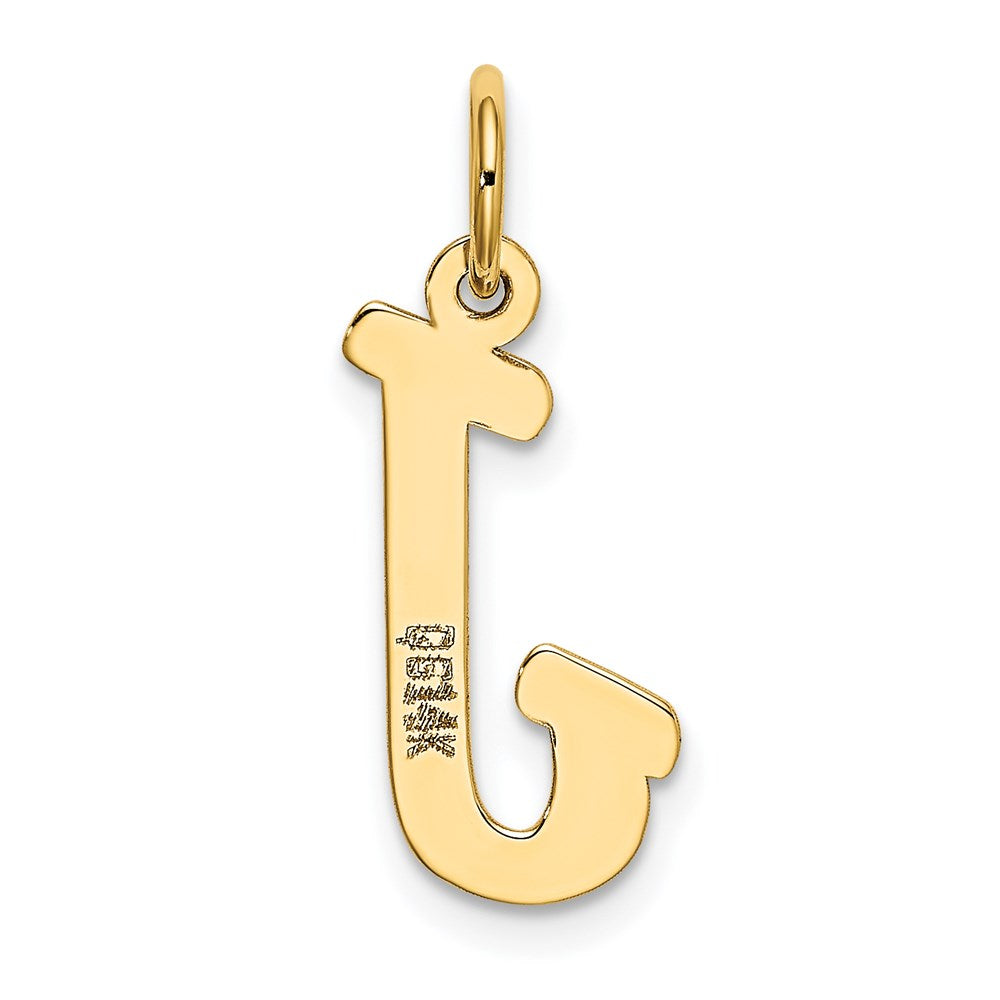 Alternate view of the 14k Yellow Gold, Madison Collection, Medium Script Initial J Pendant by The Black Bow Jewelry Co.
