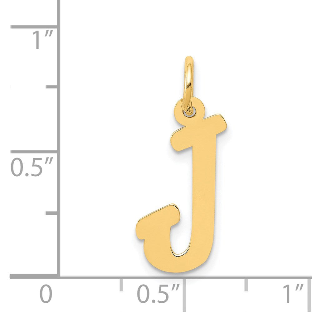 Alternate view of the 14k Yellow Gold, Madison Collection, Medium Script Initial J Pendant by The Black Bow Jewelry Co.