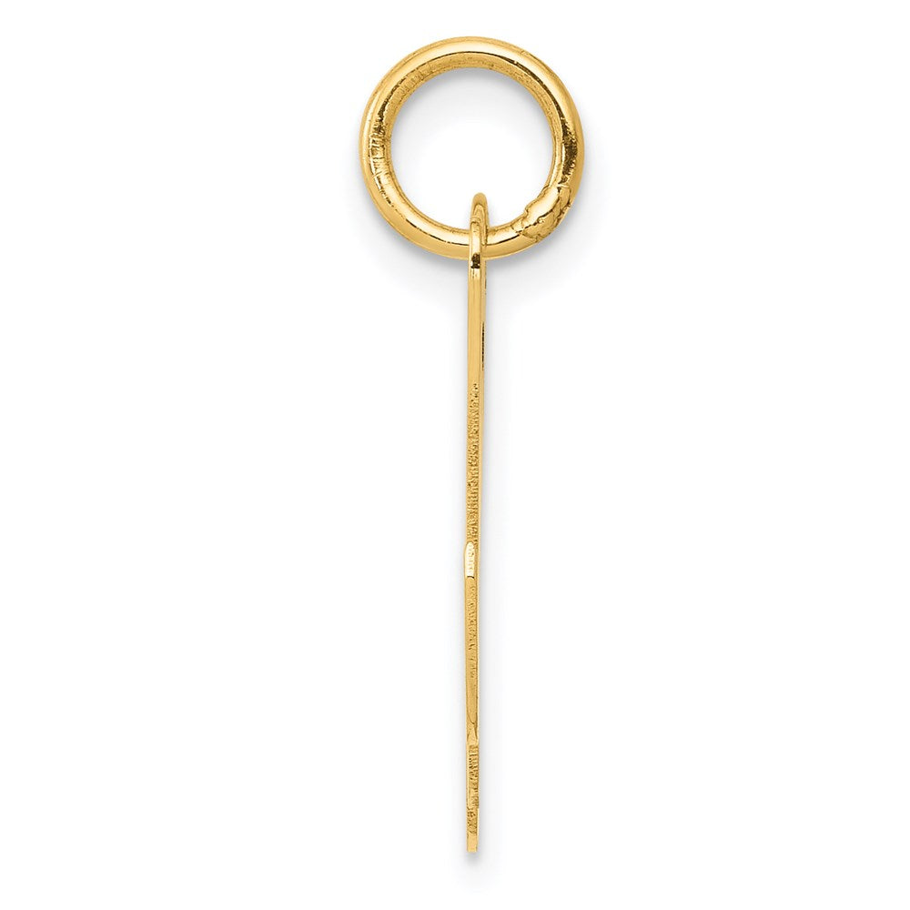 Alternate view of the 14k Yellow Gold, Madison Collection, Medium Script Initial M Pendant by The Black Bow Jewelry Co.