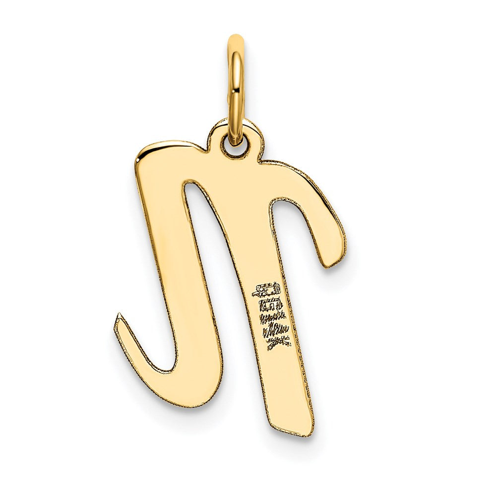 Alternate view of the 14k Yellow Gold, Madison Collection, Medium Script Initial N Pendant by The Black Bow Jewelry Co.
