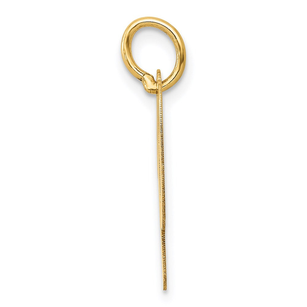 Alternate view of the 14k Yellow Gold, Madison Collection, Medium Script Initial P Pendant by The Black Bow Jewelry Co.