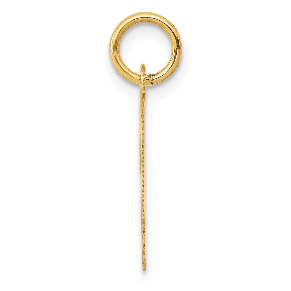 Alternate view of the 14k Yellow Gold, Madison Collection, Medium Script Initial T Pendant by The Black Bow Jewelry Co.