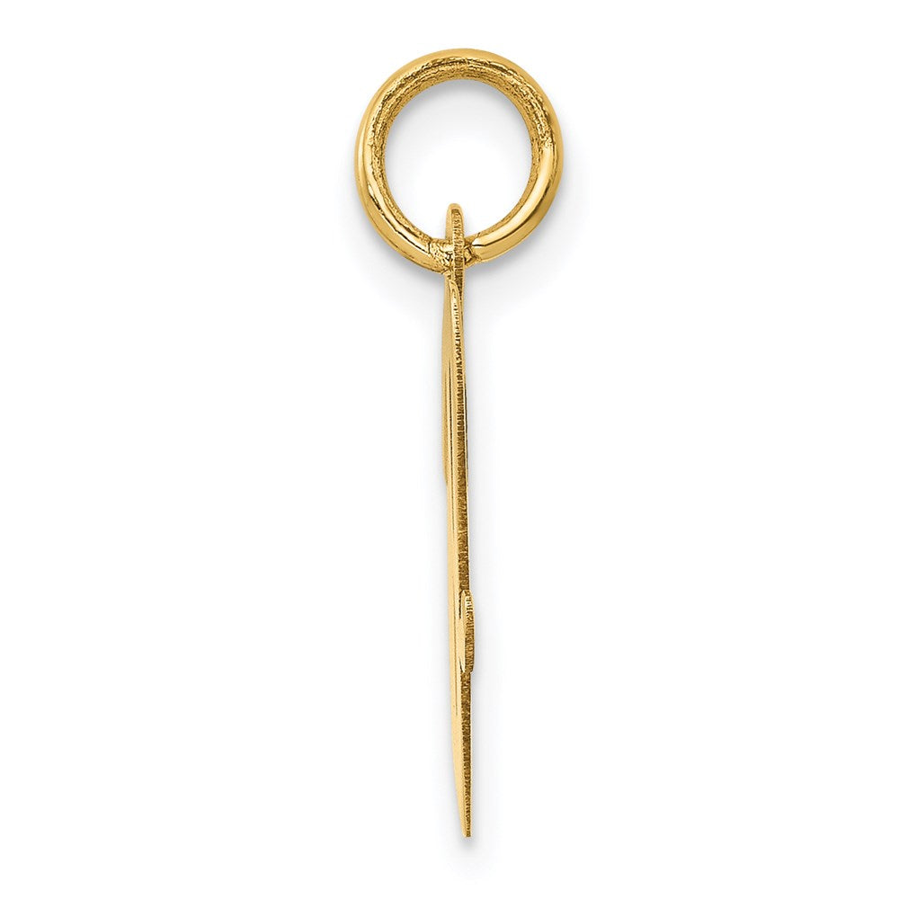 Alternate view of the 14k Yellow Gold, Madison Collection, Medium Script Initial V Pendant by The Black Bow Jewelry Co.