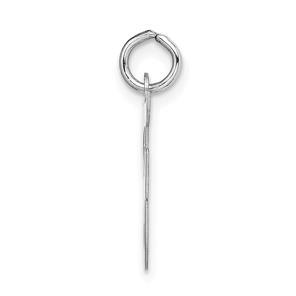 Alternate view of the 14k White Gold, Madison Collection, Medium Script Initial F Pendant by The Black Bow Jewelry Co.