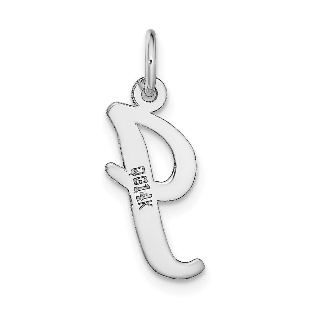 Alternate view of the 14k White Gold, Madison Collection, Medium Script Initial I Pendant by The Black Bow Jewelry Co.