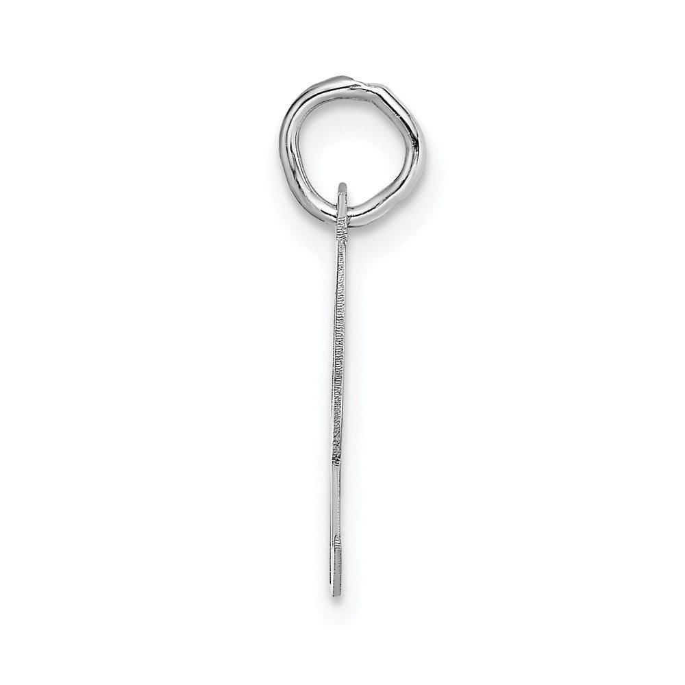 Alternate view of the 14k White Gold, Madison Collection, Medium Script Initial R Pendant by The Black Bow Jewelry Co.